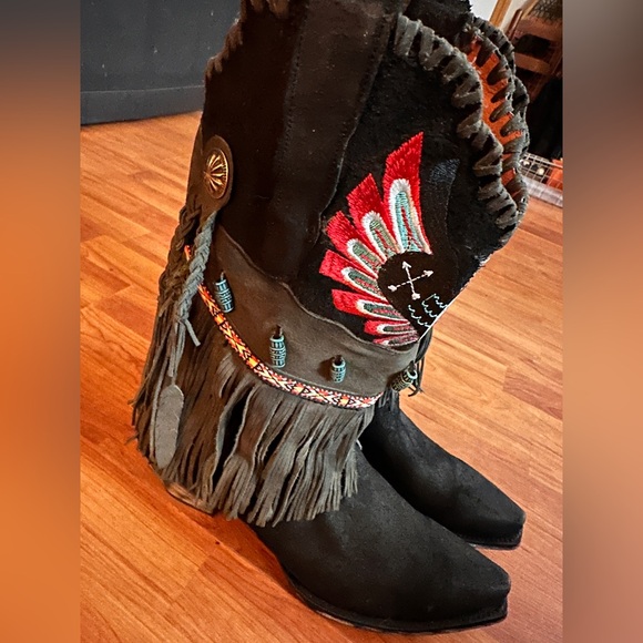 Dan Post Thunderbird Fringe Western Boots - Picture 4 of 7